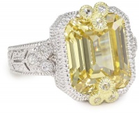 Judith Ripka Estate Emerald-Cut Stone Ring, Size 8