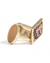 GUESS Three-Piece Python-Embossed Ring Set, GOLD (7)