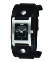 Vestal Women's EA024 Electra Silver Black Leather Cuff Watch