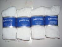 White Diabetic Socks, Crew Style, MEN Size 10-13, 1 dozen Pairs