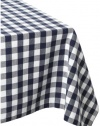 DII Navy and White Checkers  Tablecloth 60 x 84