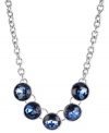 A fantastic five. This frontal necklace from Kenneth Cole New York is crafted from silver-tone mixed metal with five blue faceted glass beads providing a stylish touch. Approximate length: 16 inches + 3-inch extender. Approximate drop: 3/4 inches.