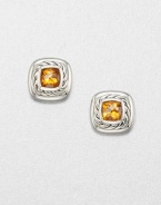 From the Cable Classic Collection. A stunning center stone of faceted citrine surrounded with sterling silver in an iconic cable design. CitrineSterling silverSize, about .19Post backImported 