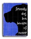 Friendly Dog 12x16 Limited-Edition Artistic Planked Wood Sign by Kate Ward