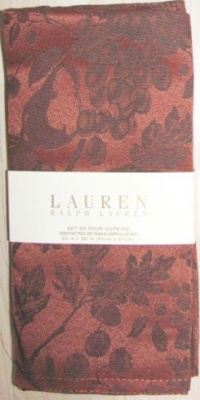 Lauren Ralph Lauren Campbell Rust Table Linens / Napkins 20 X 20 Inches Set of 4 Dinner Napkins Holiday