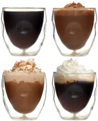 Moderna Artisan Series Double Wall 2 oz Beverage & Espresso Shot Glasses - Set of 4 Thermo Glasses