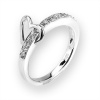 18K White Gold Over Your Heart Round Diamond Channel Setting Little Finger Ring (0.15 cttw, G-H Color, VS2-SI1 Clarity)