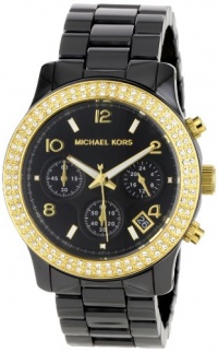 Michael Kors Women's MK5270 Black Ceramic Runway Gold Glitz Watch