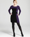 A crewneck Milly sweater dress flaunts color block and a back zip for a trend-right update to this staple winter look.