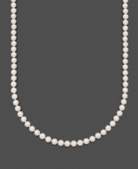 Classic elegance in a polished pearl strand. Necklace by Belle de Mer features A+ Akoya cultured pearls (6-6-1/2 mm) set in 14k gold. Approximate length: 36 inches.