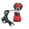 GTMax Red Flexible 12 Mega Pixel High Resolution USB Webcam with Microphone/Snapshot/6 LED Light/Clip for Laptop