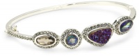 Judith Jack Moorea Sterling Silver, Quartz and Druzy Bangle Bracelet