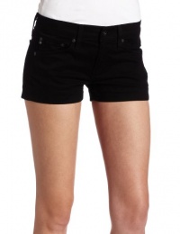 AG Adriano Goldschmied Womens Pixie Sateen Denim Short, Super Black, 28