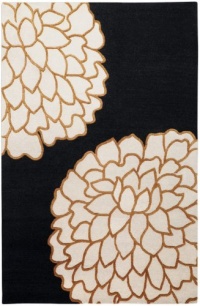 Area Rug 5x8 Rectangle Contemporary Black Color - Surya Artist Studio Rug from RugPal