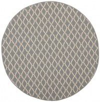 Area Rug 6x6 Round Transitional Anthracite - Beige Color - Safavieh Courtyard Rug from RugPal