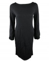 Lauren Ralph Lauren Womens Petite Black Wool Boat Long Sleeve Dress PM