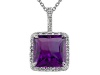 Genuine Amethyst Pendant by Effy Collection® in 14 kt White Gold LIFETIME WARRANTY