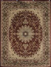 Burgundy Traditional Isfahan Wool Persian Area Rugs 7'10 x 10'5