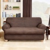 Sure Fit Stretch Leather 2-Piece T Loveseat Slipcover, Brown