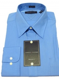 Tommy Hilfiger Regular Fit Men's Dress Shirt Blue Size 16.5 34/35