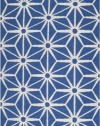 Surya Fallon Jill Rosenwald Geometric Flatweave Area Rug, 5-Feet by 8-Feet, Ultramarine/White