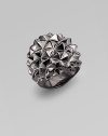 A bold stud-like texture in sterling silver with a dramatic black rhodium finish. Sterling silver and black rhodium Width, about 1 Imported