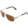 Hugo Boss 0426/P/S Men's Polarized Rectangular Full Rim Lifestyle Sunglasses - Light Gold/Brown / Sz. 59/15-135