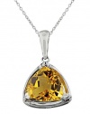 Effy Jewlery 14K White Gold Citrine Pendant, 6.83 TCW