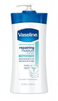 Vaseline Intensive Rescue Repairing Moisture Lotion, Fragrance Free, 20.3-Ounce Pump (Pack of 3)