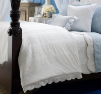 Lauren Ralph Lauren Spring Hill Bedding TWIN White Seersucker & Eyelet Duvet Cover