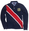 Tommy Hilfiger Diagonal Pieced Long Sleeve Rugby Shirt