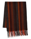 This polished scarf adds distinction to your attire with a herringbone stripe pattern that's punctuated by bright color. A cold weather essential from The Men's Store at Bloomingdale's.