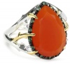 Elizabeth and James Thorns Sterling Silver Orange Carnelian Large Ring