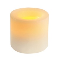 Inglow CGT54300WH01 Flameless Round Pillar Vanilla Scented Candle with Timer, 3-Inch, White