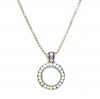 Mariana Spirit of Design Silver Plated Swarovski Crystal Petite Circle Pendant Necklace in Pearl/White Opal/AB