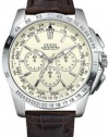 Guess Men's U13570G2 Brown Stainless-Steel Quartz Watch with White Dial