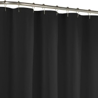 Maytex Fabric Shower Curtain Liner, Black