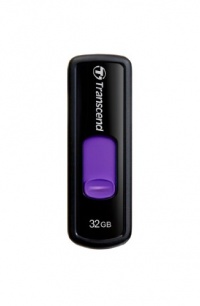 Transcend 32 GB JetFlash 500 Retractable USB Flash Drive - TS32GJF500E (Black)