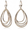 T Tahari Rose Gold and Crystal Tear Drop Earrings