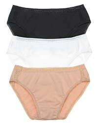 Cotton hi-cut brief with lace trim from OnGossamer.