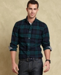 This blackwatch plaid shirt from Tommy Hilfiger is a must-have for fall.