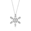 Sterling Silver Snowflake Pendant w/ Created White Sapphire and 18 Chain