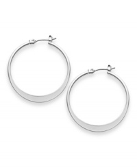 Trendy texture. A knife-edge design adds intriguing aesthetic appeal to these sophisticated hoop earrings from Style&co. Set in silver tone mixed metal, they're sure to add an eye-catching element to your wardrobe. Approximate diameter: 1-1/3 inches.