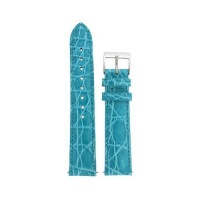 Ladies' Genuine Crocodile Watch Band Aqua Blue 16mm Watchband Built-In Spring Bars