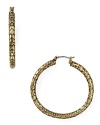 On-trend in textured metal. Slip on this pair of MARC BY MARC JACOBS hoop earrings to tip the style scales.