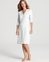 Lauren Ralph Lauren crafts this perennial pajama piece with lettuce-edge sleeves, lace trim and delicate ribbing.