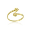 18K Gold Over Sterling Silver CZ Double Heart Toe Ring