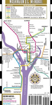 Streetwise Washington DC Metro Map - Laminated Washington DC Metrorail Map - Folding pocket & wallet size metro map for travel