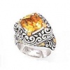 925 Silver & Citrine Ring with 18k Gold Accents (4.29ctw) Sizes 6-8