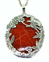 Handmade Sterling Silver Coral Necklace (Large Size)